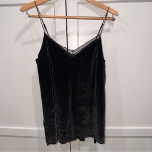 Free People Elegant Black Velvet Cami Top